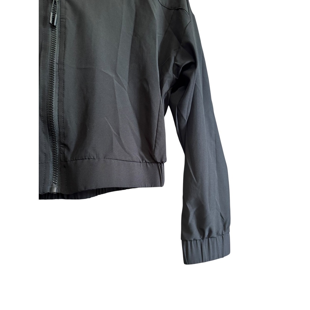 In Good State Windbreaker Jacket Womens Small Black Excellent Cropped Full Zip - Picture 5 of 8